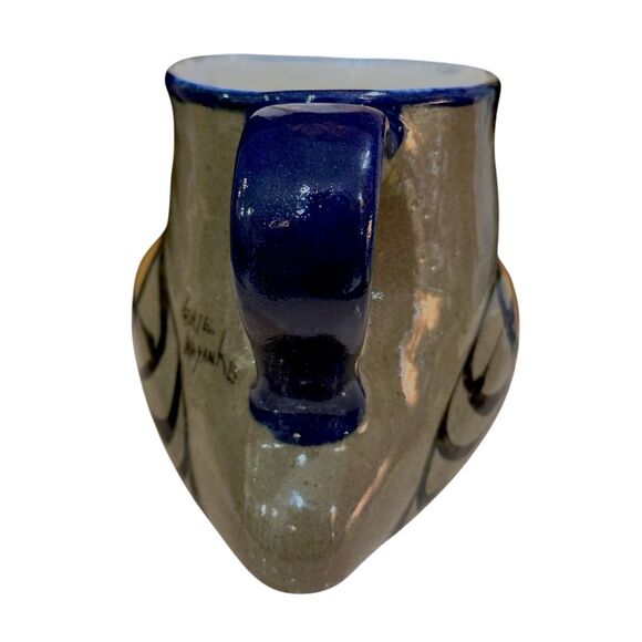 Signed Guatemalan Mayanke Hand-Crafted Terracotta Owl Mug 14 oz. - Picture 5 of 10